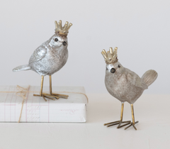 Resin Bird with Crown Figurine