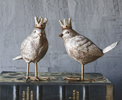 Resin Bird with Crown Figurine