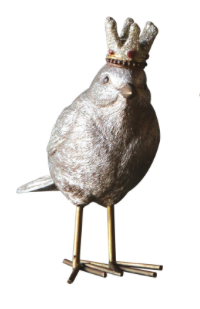 Resin Bird with Crown Figurine