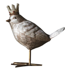 Resin Bird with Crown Figurine