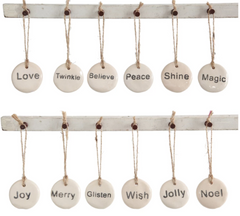 Tag Ornament with Holiday Word