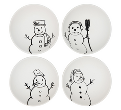 Stoneware Bowl with Snowman