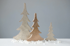 Wood Trees with Gold Glitter