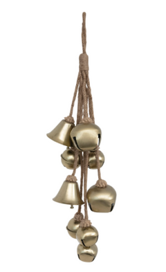 Metal Bell Cluster with Jute Rope