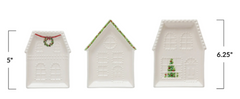 Embossed Stoneware House Plate