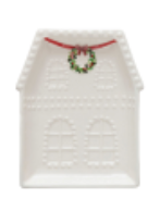 Embossed Stoneware House Plate