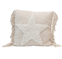 20" Blend Punch Hook Pillow with Tassels