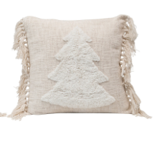 20" Blend Punch Hook Pillow with Tassels