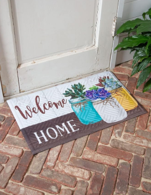 Mason Jar Succulent Embossed Floor Mat