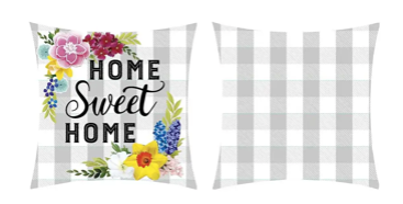 Home Sweet Home Plaid Interchangeable Pillow Cover