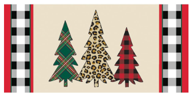 Evergreen Sassafras Mixed Print Christmas Trees Interchangeable Entrance