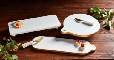 Round Marble &amp; Gold Board Set