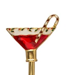 Zinc Alloy Cocktail Spoon with Enameled Beverage Icon Handle