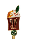 Zinc Alloy Cocktail Spoon with Enameled Beverage Icon Handle