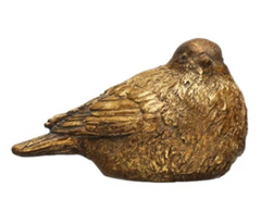 Resin Bird, Distressed Gold Finish