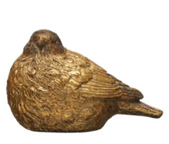 Resin Bird, Distressed Gold Finish
