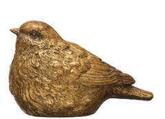 Resin Bird, Distressed Gold Finish