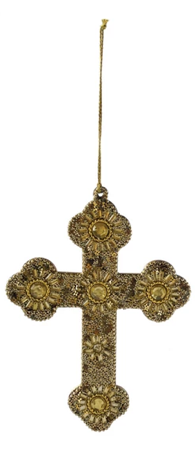 Handmade Acrylic Bead & MDF Cross Ornaments