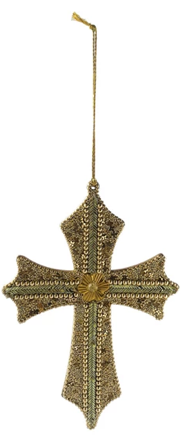 Handmade Acrylic Bead & MDF Cross Ornaments
