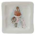 Stoneware Dish w/ Holiday Girl