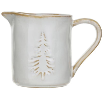 Stoneware Creamer &amp; Sugar Pot w/ Spoon