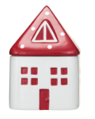 Hand-Painted Ceramic House Shaped Jar, 2 Styles