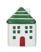 Hand-Painted Ceramic House Shaped Jar, 2 Styles