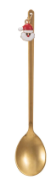 Stainless Steel Spoon w/ Holiday Charm, Gold Finish