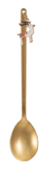 Stainless Steel Spoon w/ Holiday Charm, Gold Finish