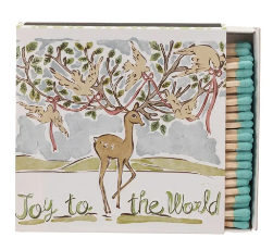 Safety Matches in Matchbox w/ Reindeer &amp; Holiday Saying, 2 Styles