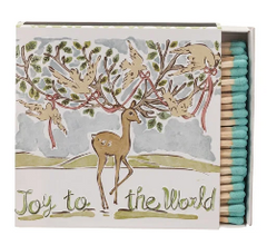 Safety Matches in Matchbox w/ Reindeer & Holiday Saying, 2 Styles