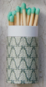 Safety Matches in Tube Matchbox w/ Seasonal Pattern, 4 Styles