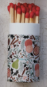 Safety Matches in Tube Matchbox w/ Seasonal Pattern, 4 Styles