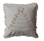 Square Woven Cotton & Linen Pillow w/ Fringe, 2 Styles