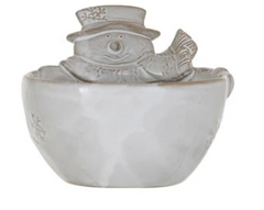 Stoneware Santa/Snowman Bowl