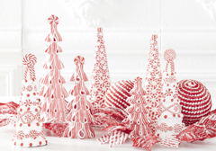 Set of 2 Ribbon Candy Trees