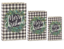 Black &amp; White Buffalo Check MERRY CHRISTMAS Nesting Book