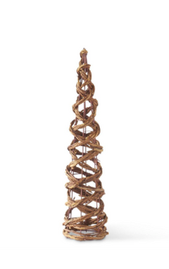 Natural Twisted Twig Trees on Burgundy Metal Wire Frame
