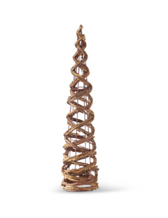 Natural Twisted Twig Trees on Burgundy Metal Wire Frame
