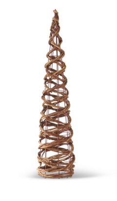 Natural Twisted Twig Trees on Burgundy Metal Wire Frame