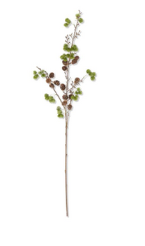 39 Inch Glittered Larch Pine Stem w/Mini Pinecones