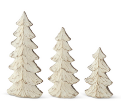 Carved Resin Wood-Look Christmas Trees