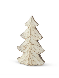 Carved Resin Wood-Look Christmas Trees