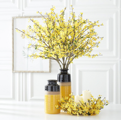 Butterscotch and Black Ceramic Vase
