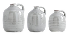 Ceramic Gray Jugs W/ Handles