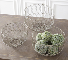 Metal Art Deco Wire Baskets