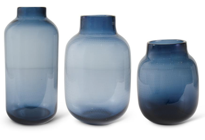 Persian Blue Glass Vases with Mini Dots