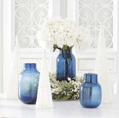 Persian Blue Glass Vases with Mini Dots