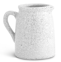 White Crackle Glazed Terracotta Pitchers