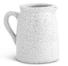 White Crackle Glazed Terracotta Pitchers